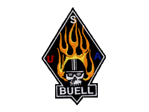 Buell skull and flames diamond patch 4 inch